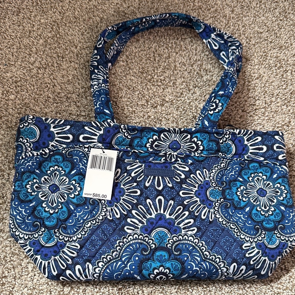 Vera Bradley Blue Tapestry Mandy tote NWT